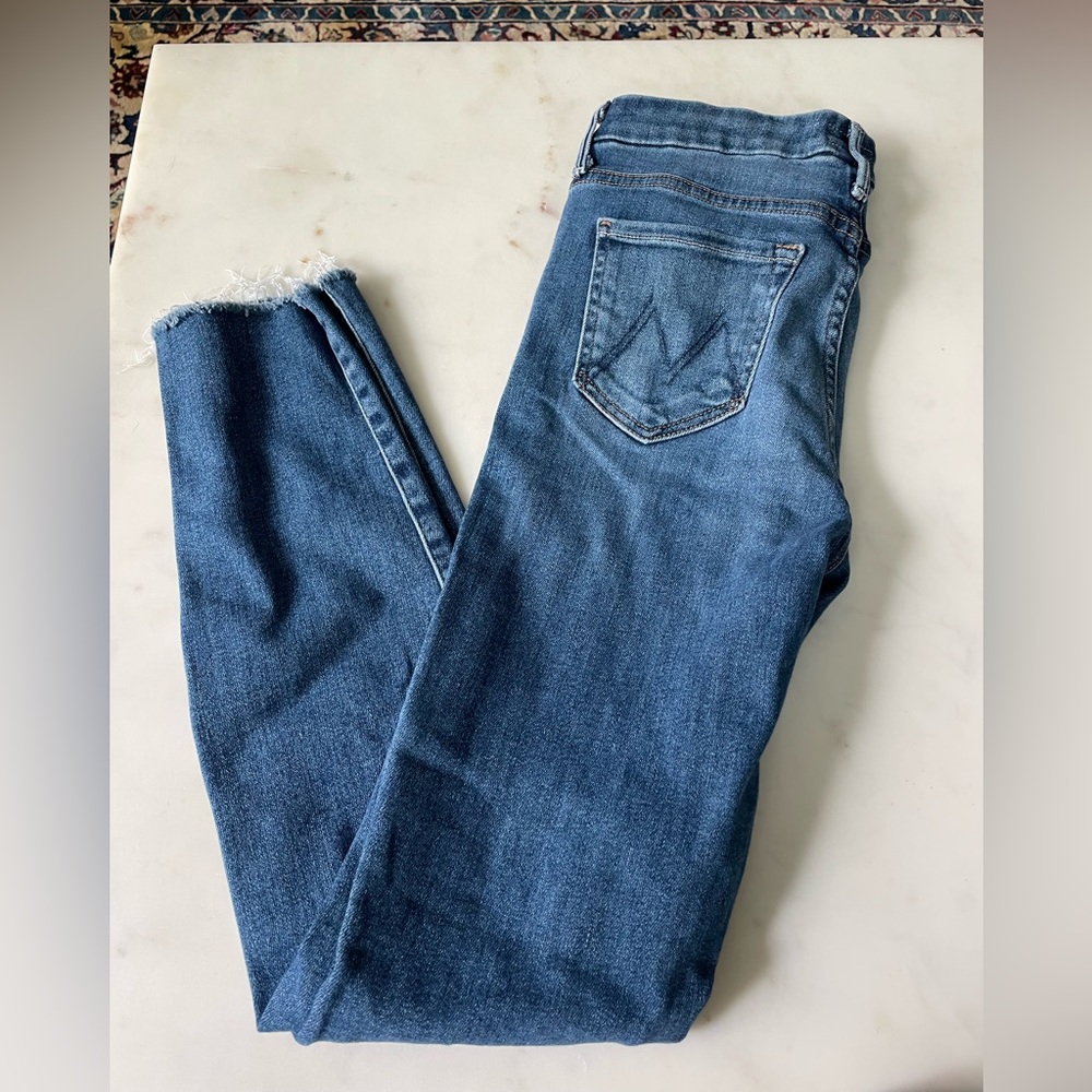 Mother skinny jeans with distressing